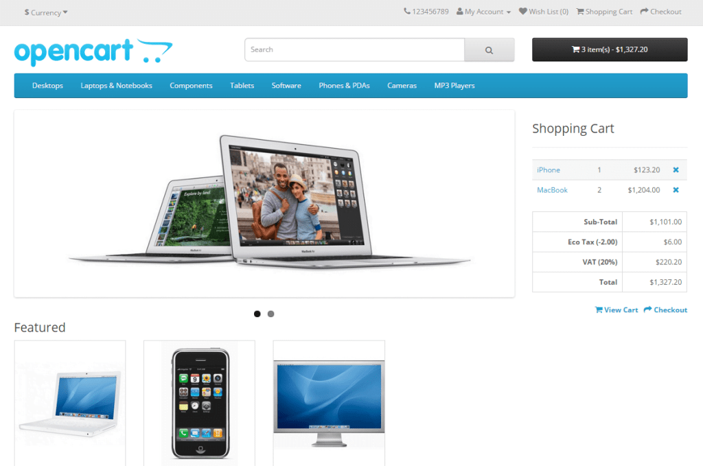 Custom sidebar shopping cart animation opencart free module