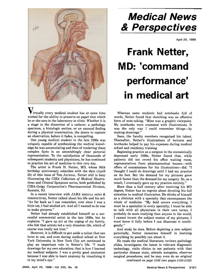 Frank Netter, MD performance' in medical art