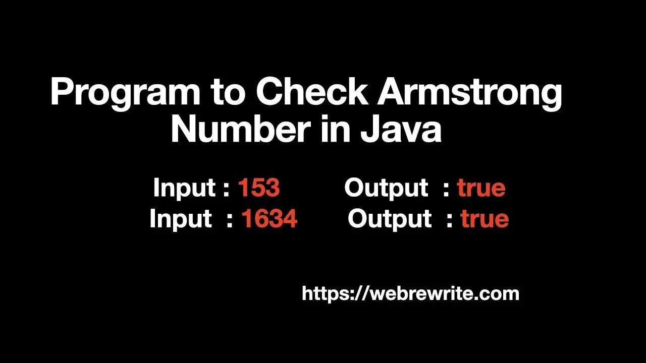 Program to Check Armstrong Number in Java Code Video Tutorial