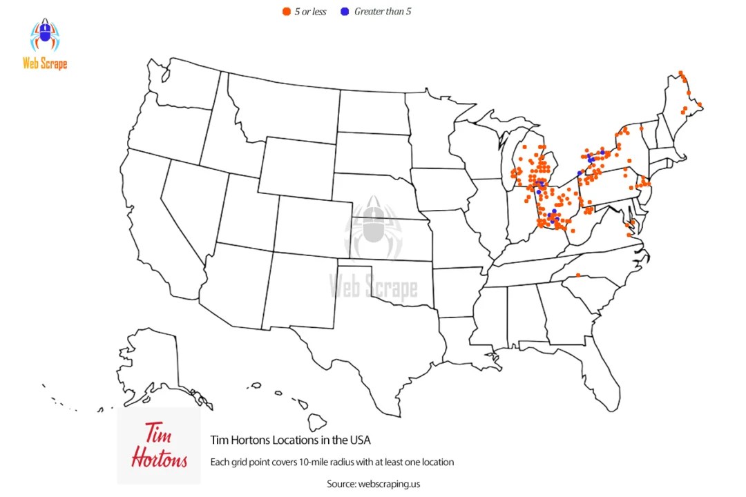 Map Of Tim Hortons Locations How many Tim Hortons location are there in United States?