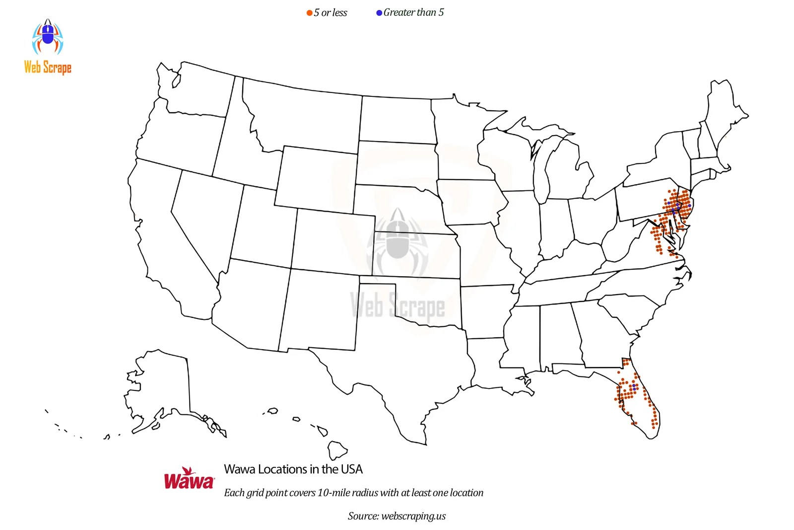 Map Of Wawa Locations Number Of Raising Cane's Store Locations In The Usa | Raicing Canes Data