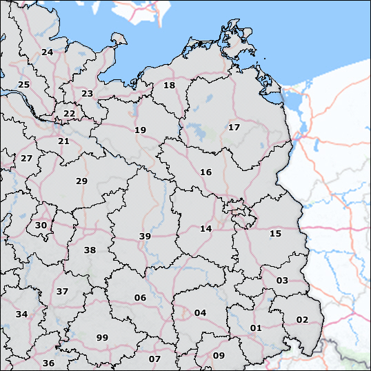 Postcode Duitsland Kaarten Postcodekaart Duitsland 5cijferig First Element