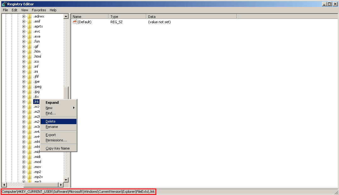 How to delete a file association in Windows 7 Jesin's Blog
