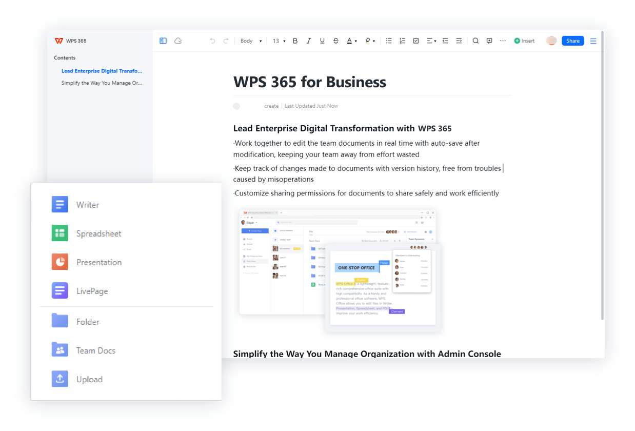 WPS 365 For Business | Professional Office Suite
