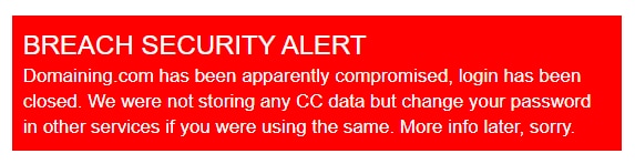 Domaining.com compromised Domaining.com compromised