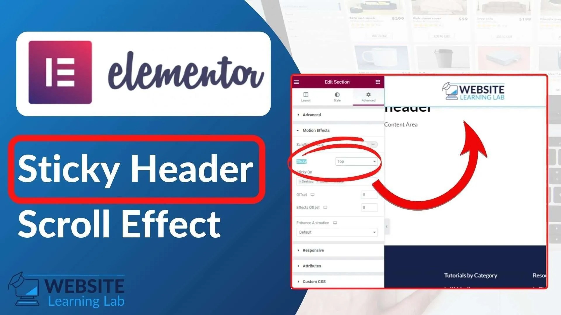 Elementor Sticky Header Scroll Effect Tutorial