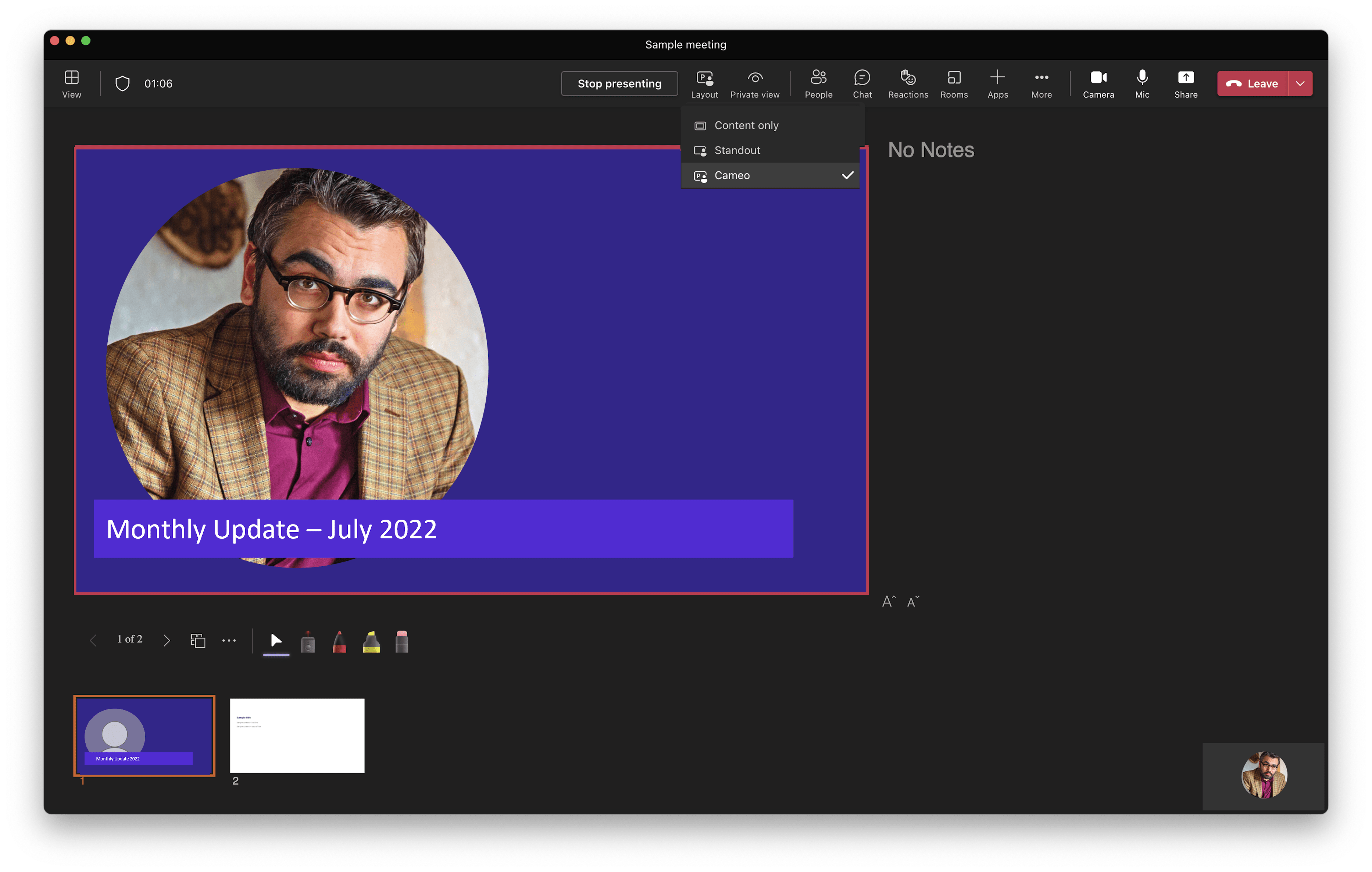 Cameo in PowerPoint Live OIT News