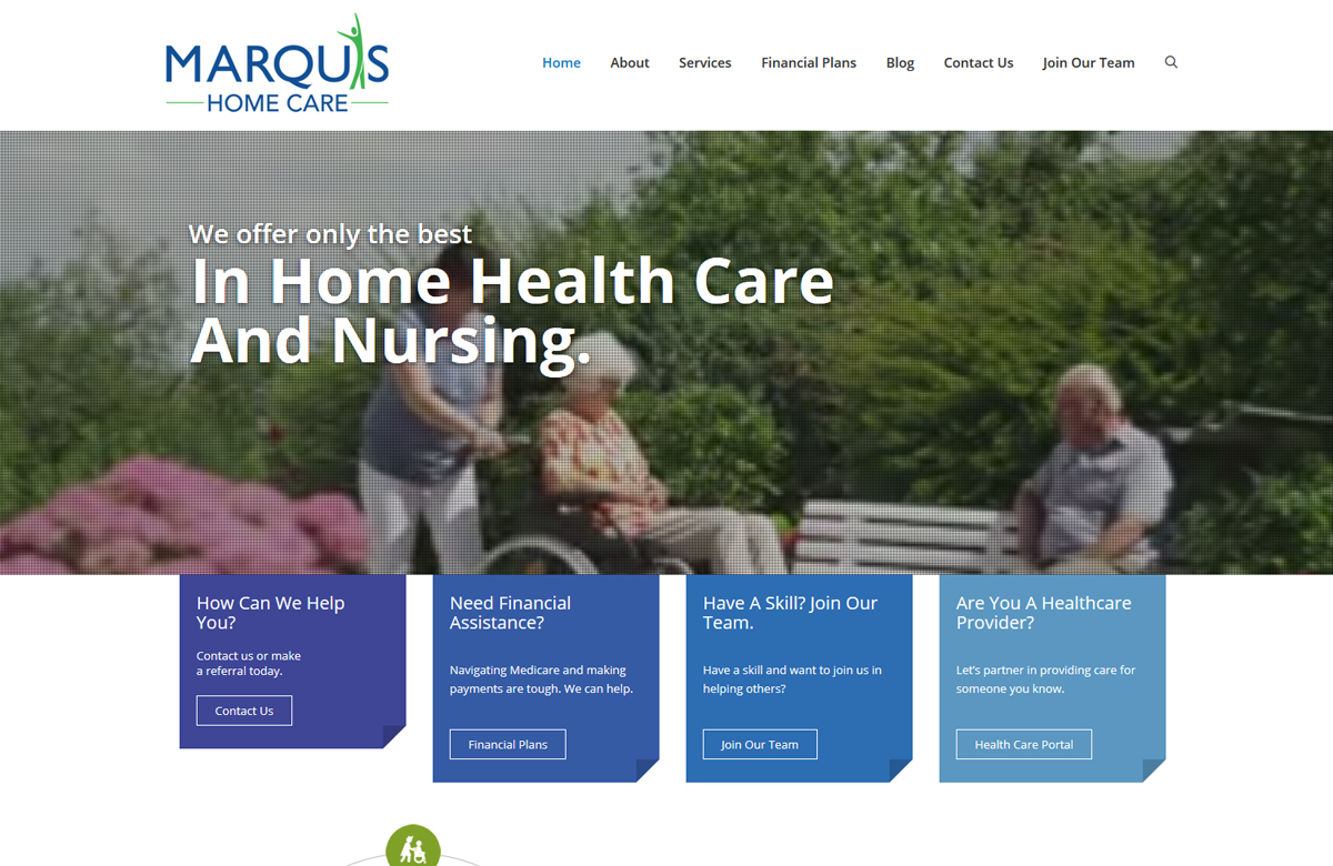 Marquis Home Care Website With Brains