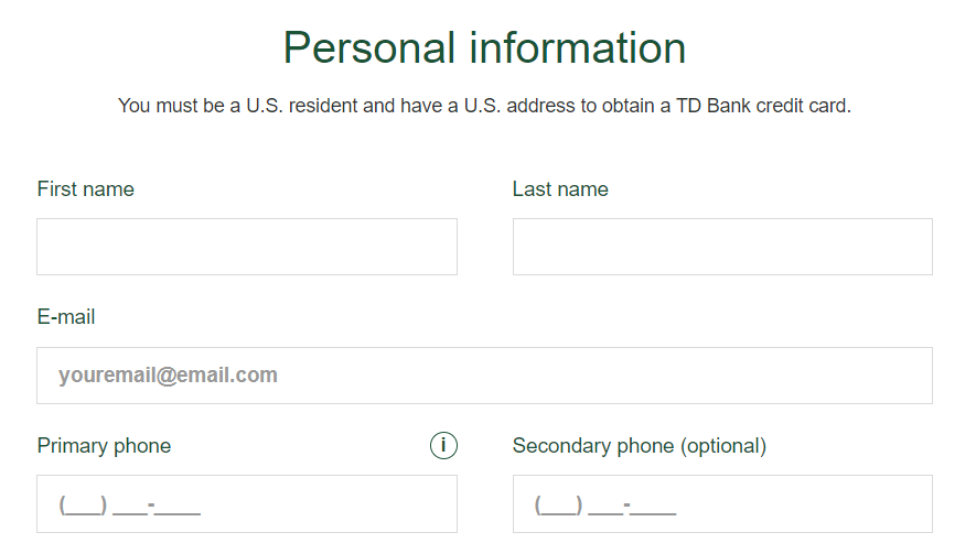 Apply for TD Cash Credit Card