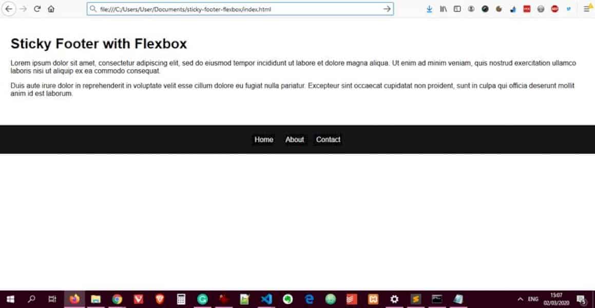 How to Create a Sticky Footer with Flexbox  Source Lab