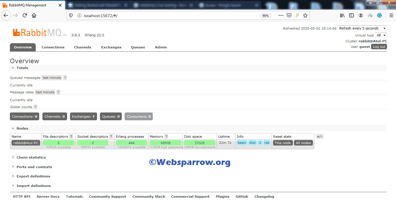 Installing RabbitMQ Server sparrow