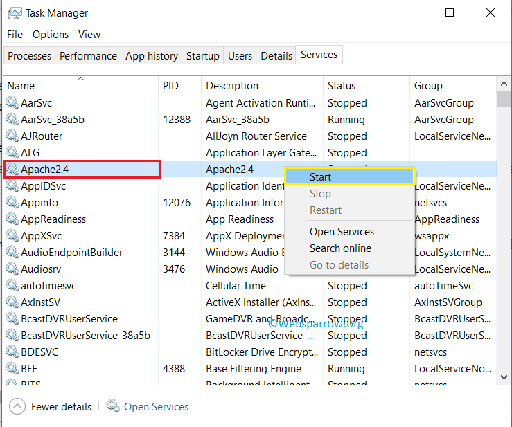 How to install Apache 2.4 and PHP 8 on a Windows Machine sparrow