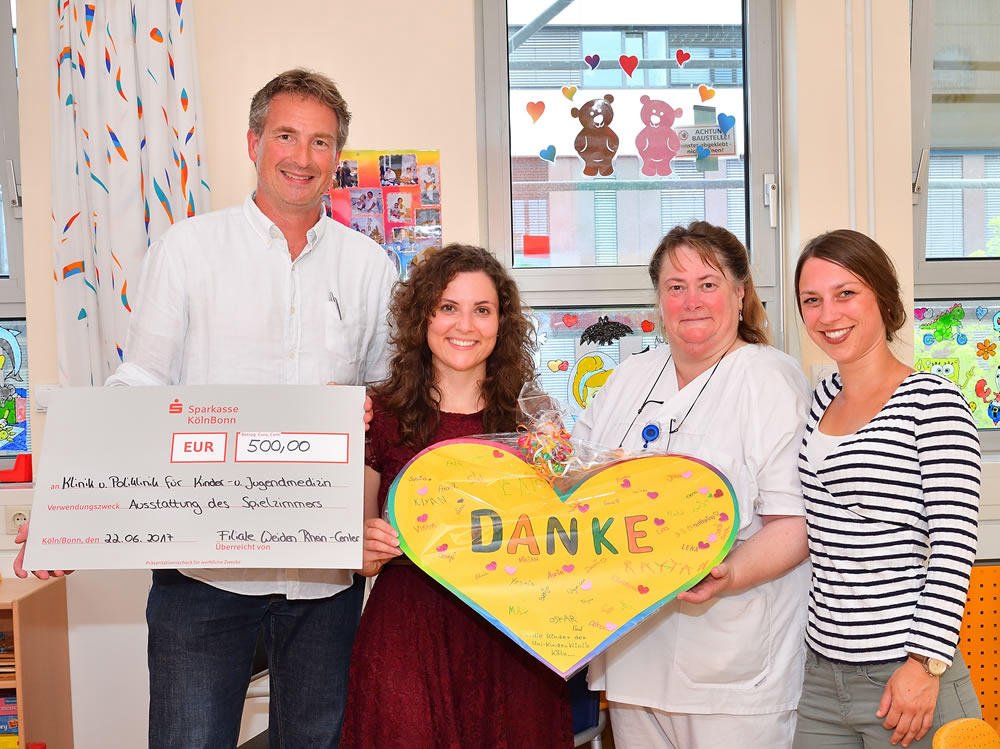 500 Euro fürs Spielzimmer Kinderklinik Uniklinik Köln