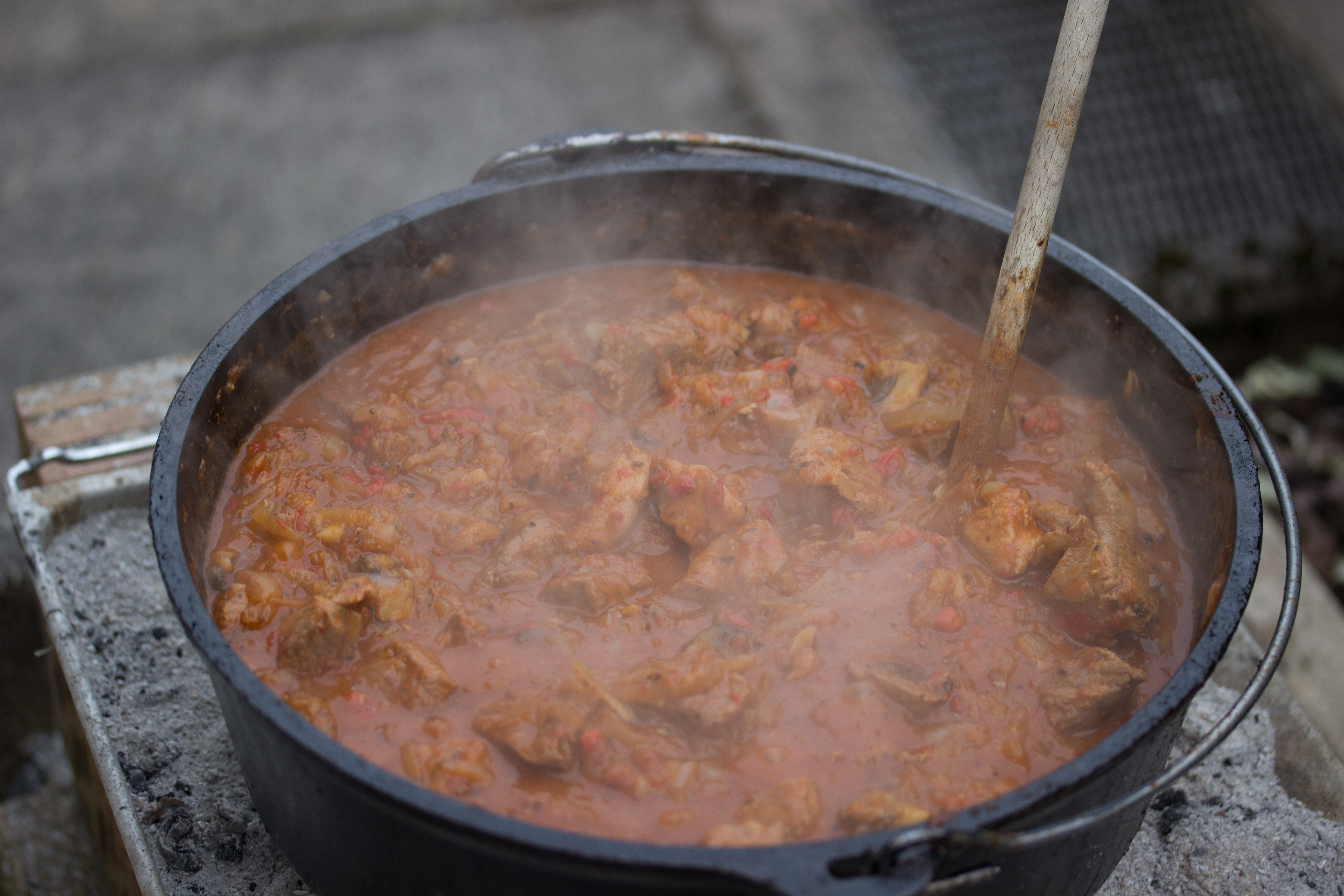 Gulasch aus dem Dutch Oven Dahoam bei er's
