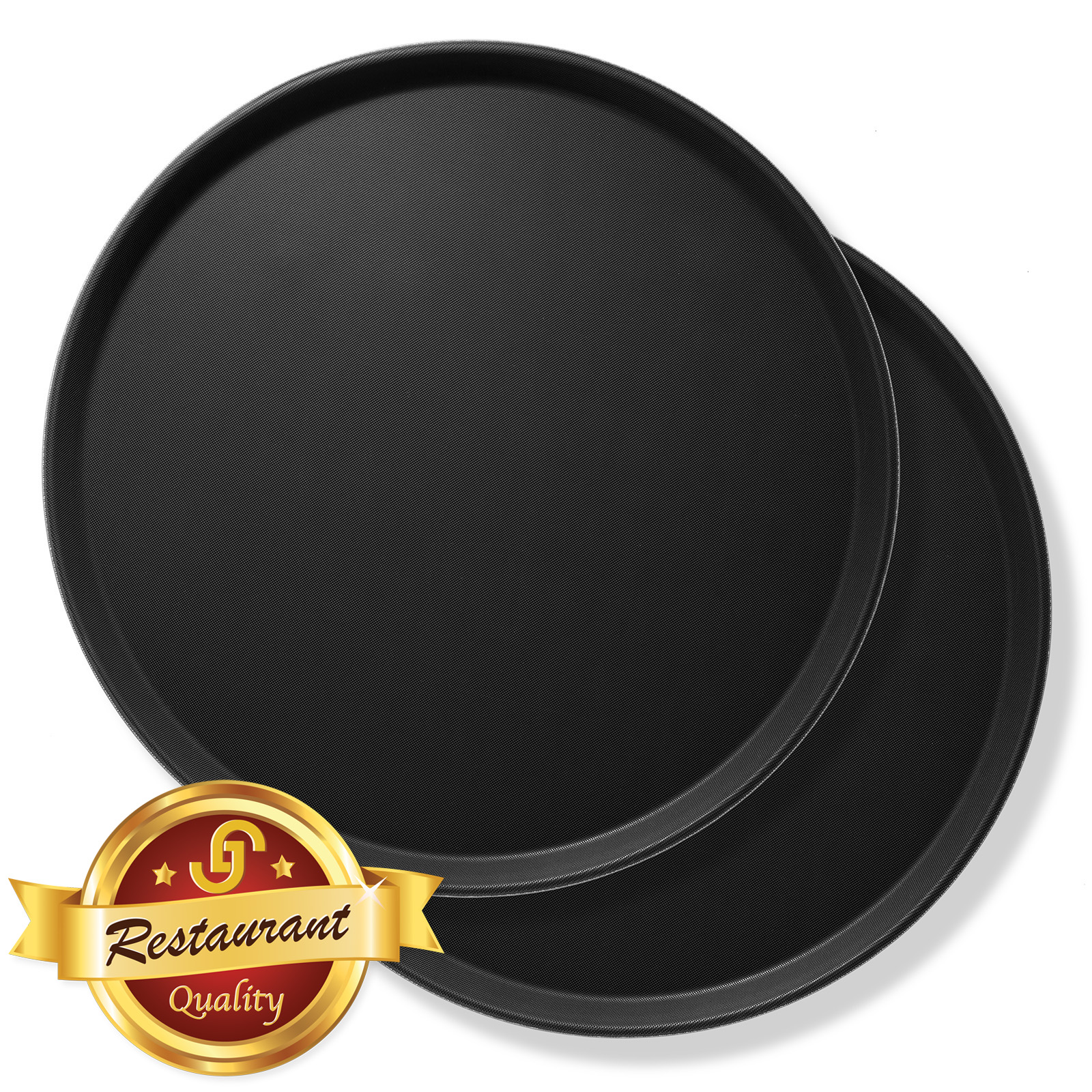 2pc Round Restaurant Serving Trays NSF Certified NonSkid Food Service