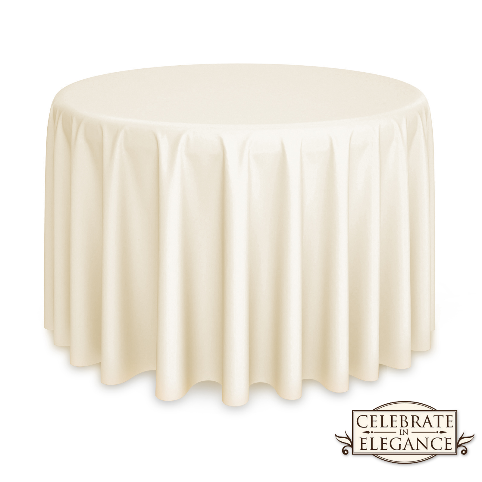 20 Pack 132" Round Wedding Banquet Polyester Fabric Tablecloths Ivory