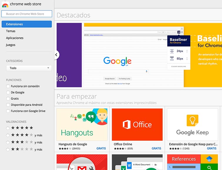 Las 37 mejores extensiones chrome para diseñadores web