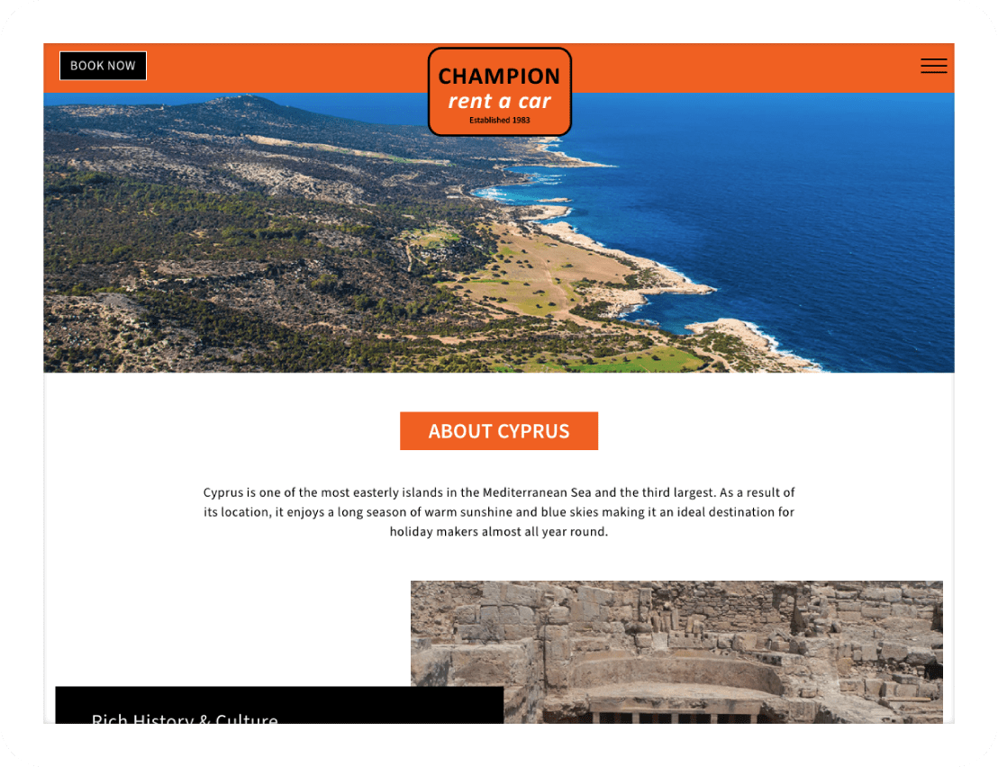 Champion Rent a Car site Design  Theoria™
