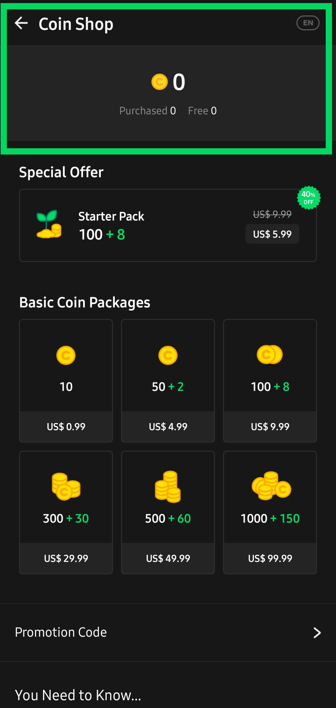 I want to know the status of my “Free Coins”. WEBTOON Support