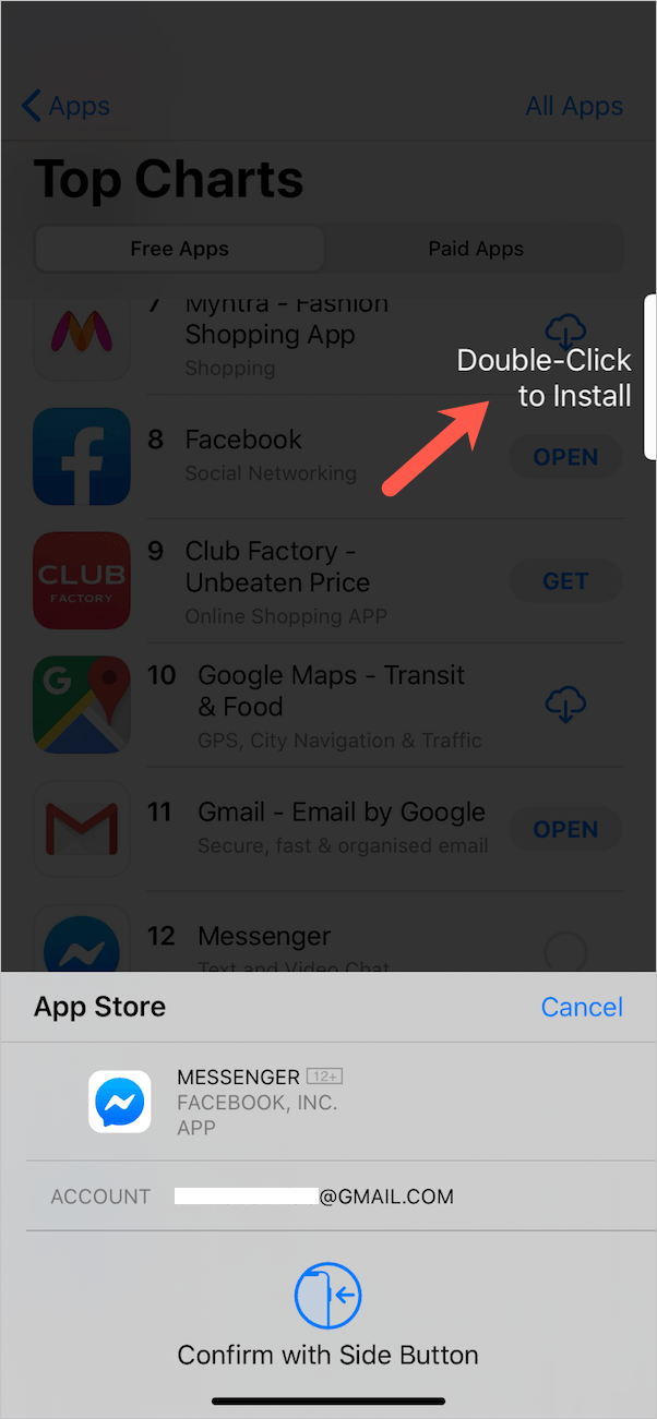 How to Double Click on iPhone 11 to Install Apps from App