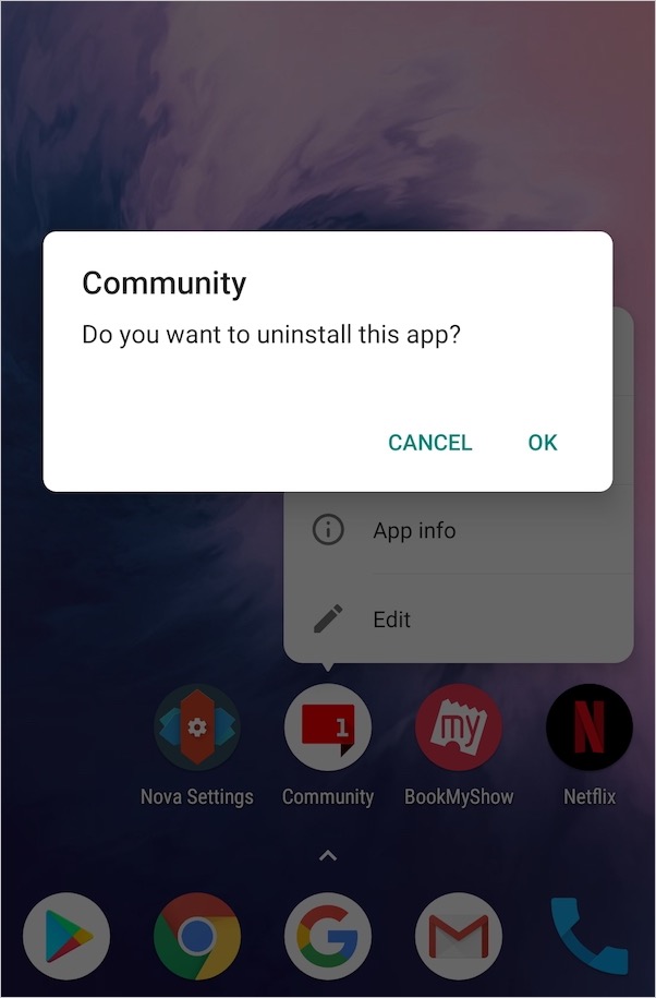 How to Uninstall Apps from Home screen in Nova Launcher