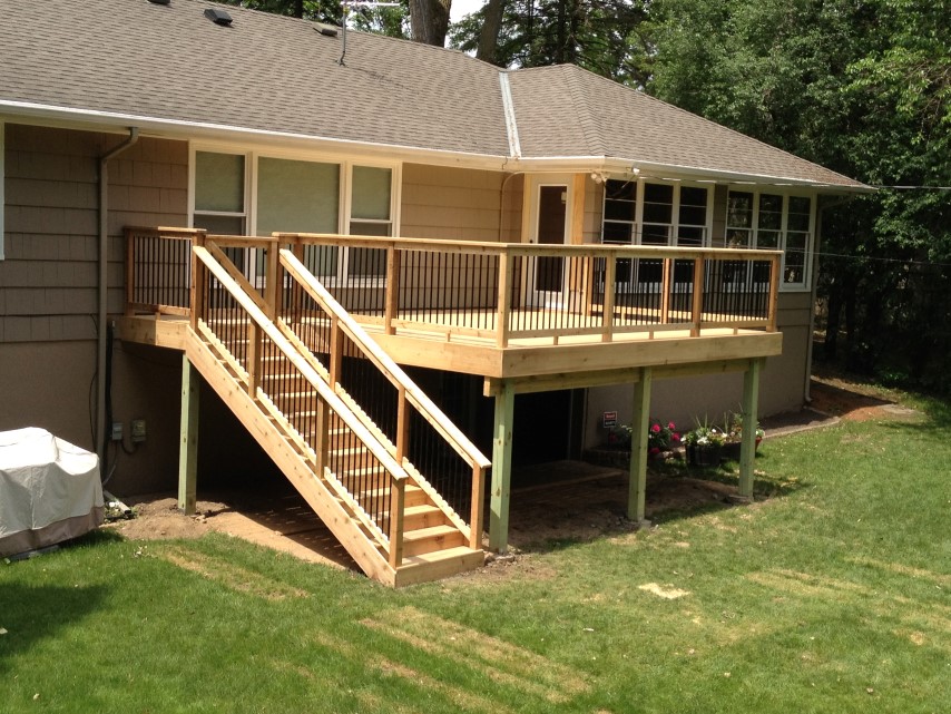 Cedar Deck & Patio Door Edina Twin Cities Basement Finishing