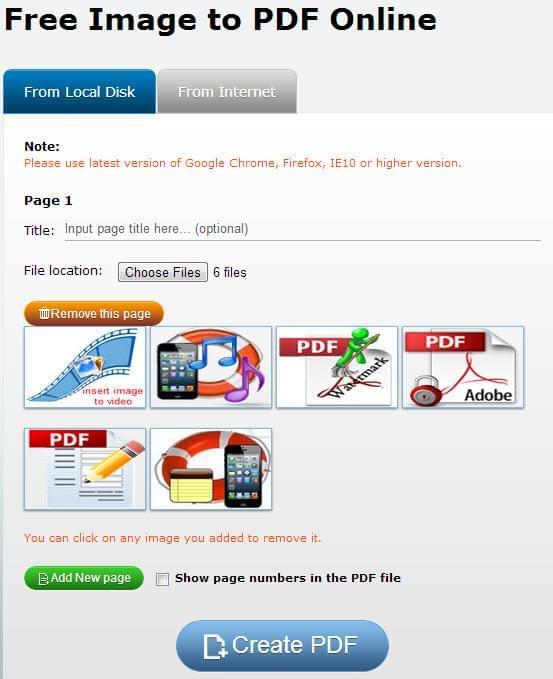 Image to PDF creator create a PDF with images