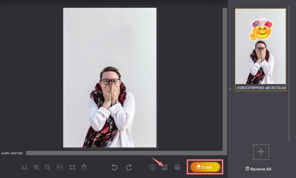 How to remove emoji from photo