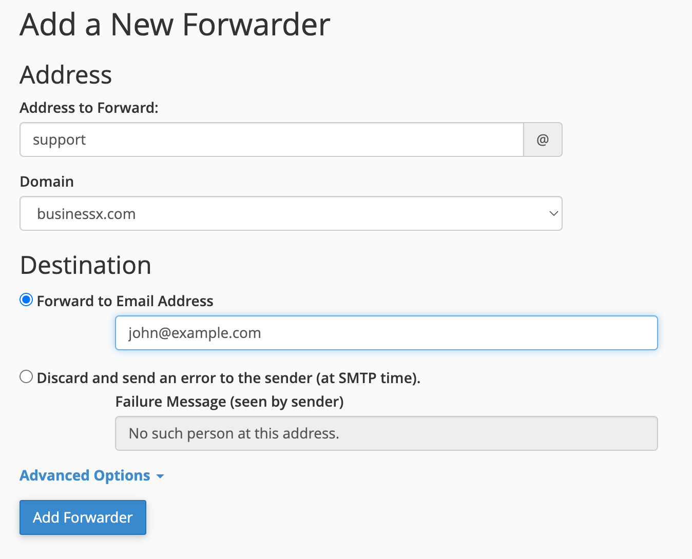 Setup Email Forwarding in cPanel x Networks