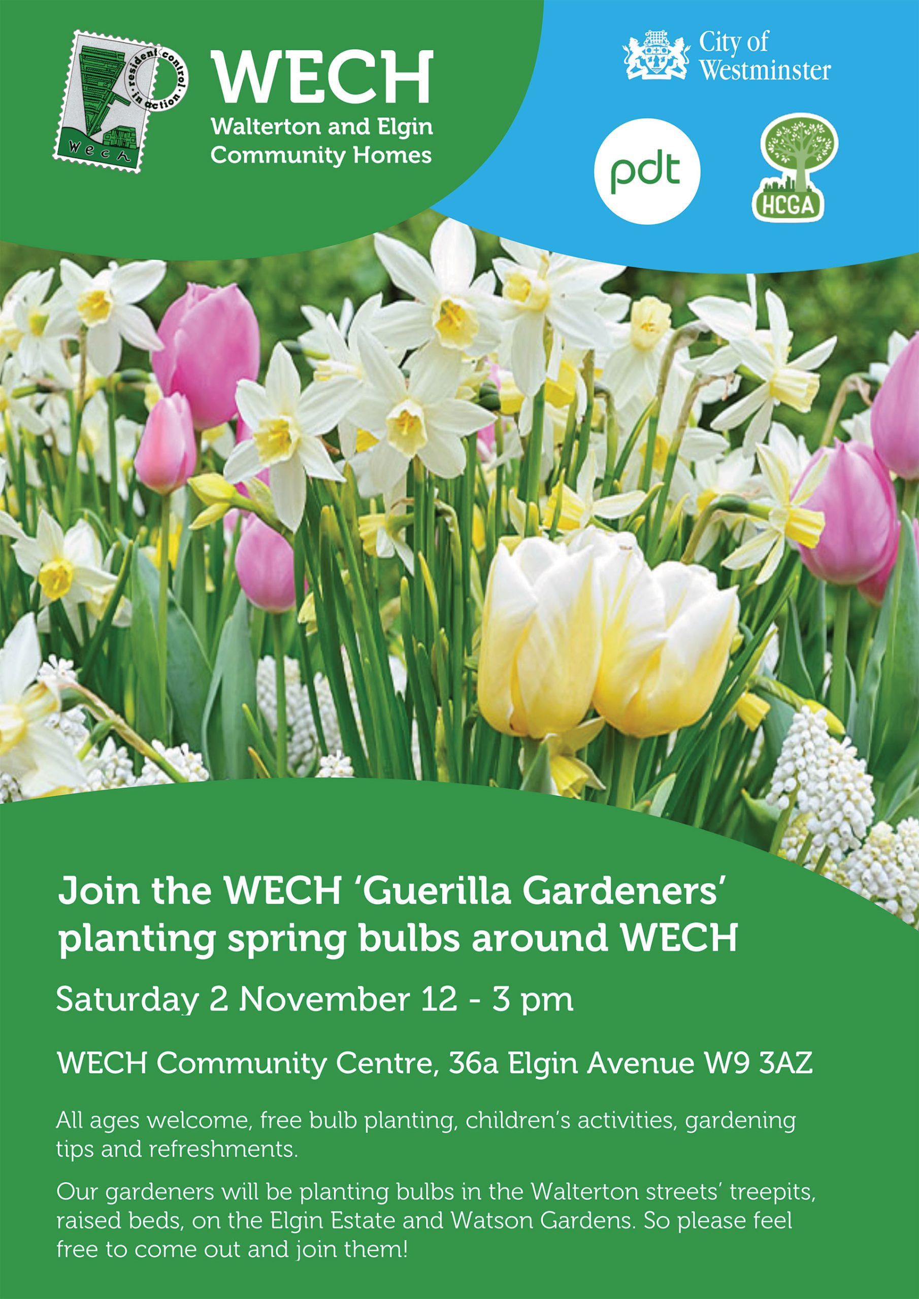 Plant spring bulbs with the WECH ‘Guerilla Gardeners’ Walterton and