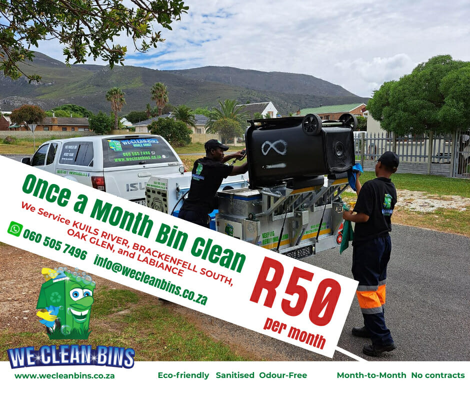 Once a month clean for only R50 per month We Clean Bins
