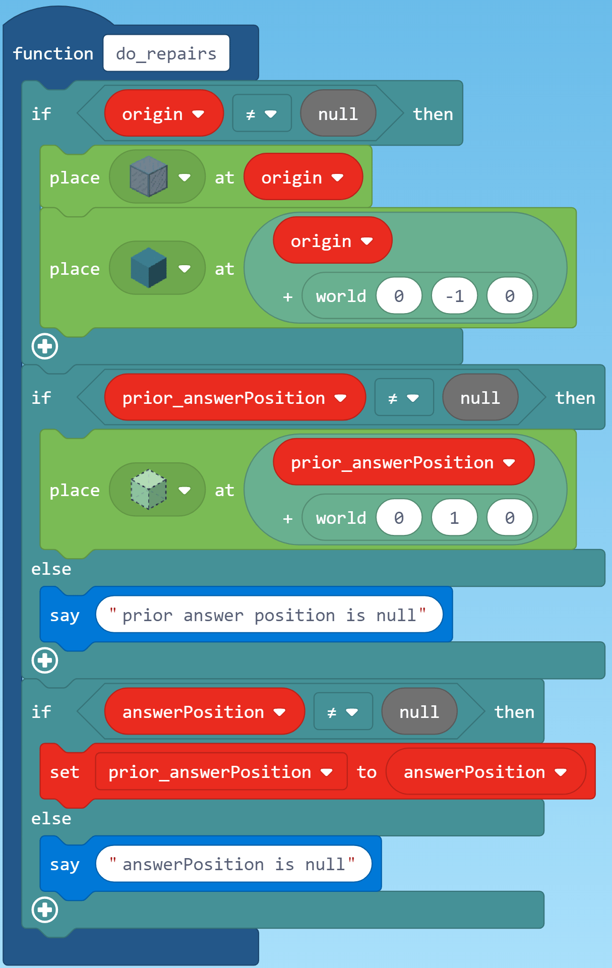 do repairs We Code MakeCode