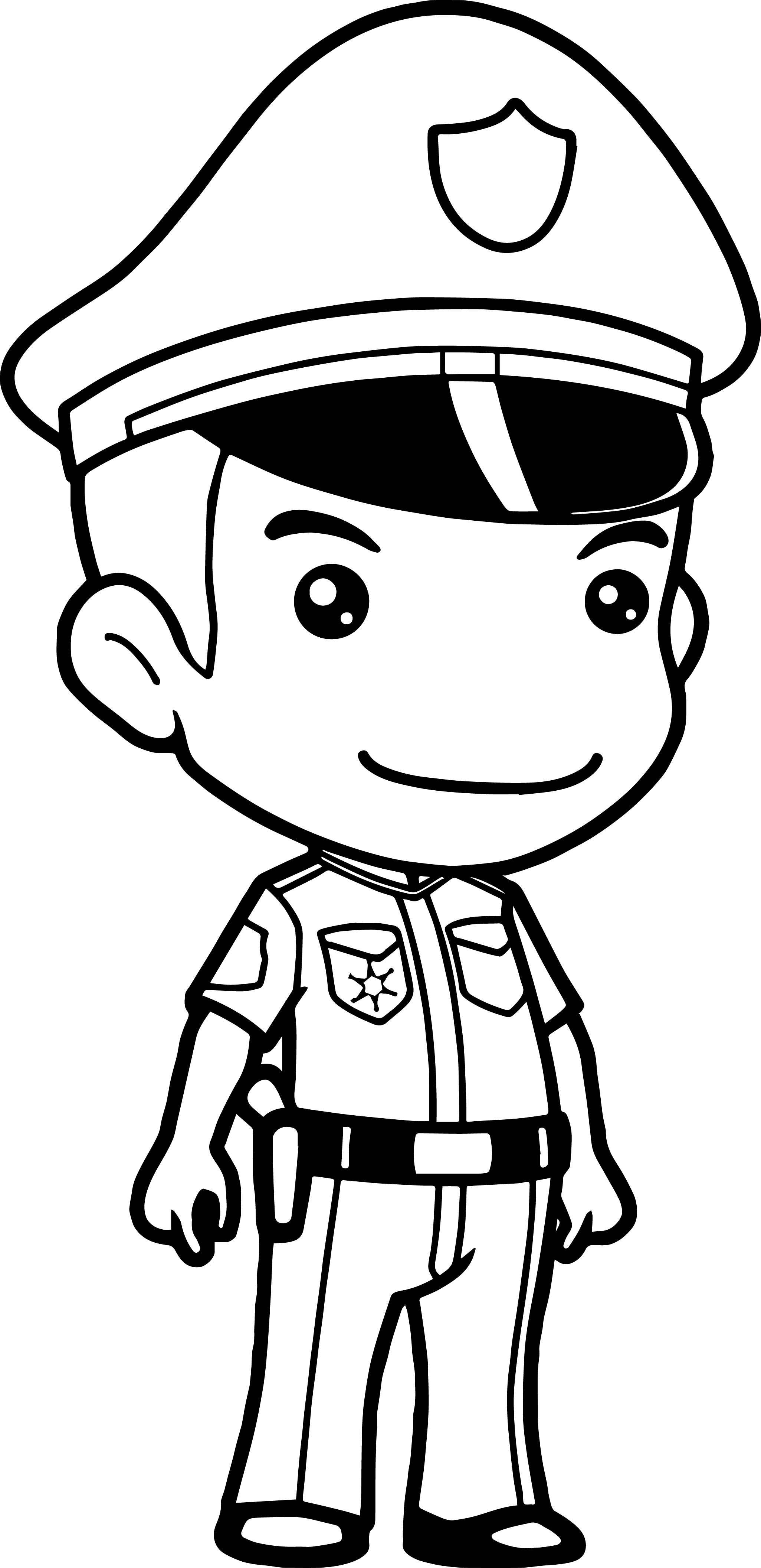 Anime Policeman Coloring Page