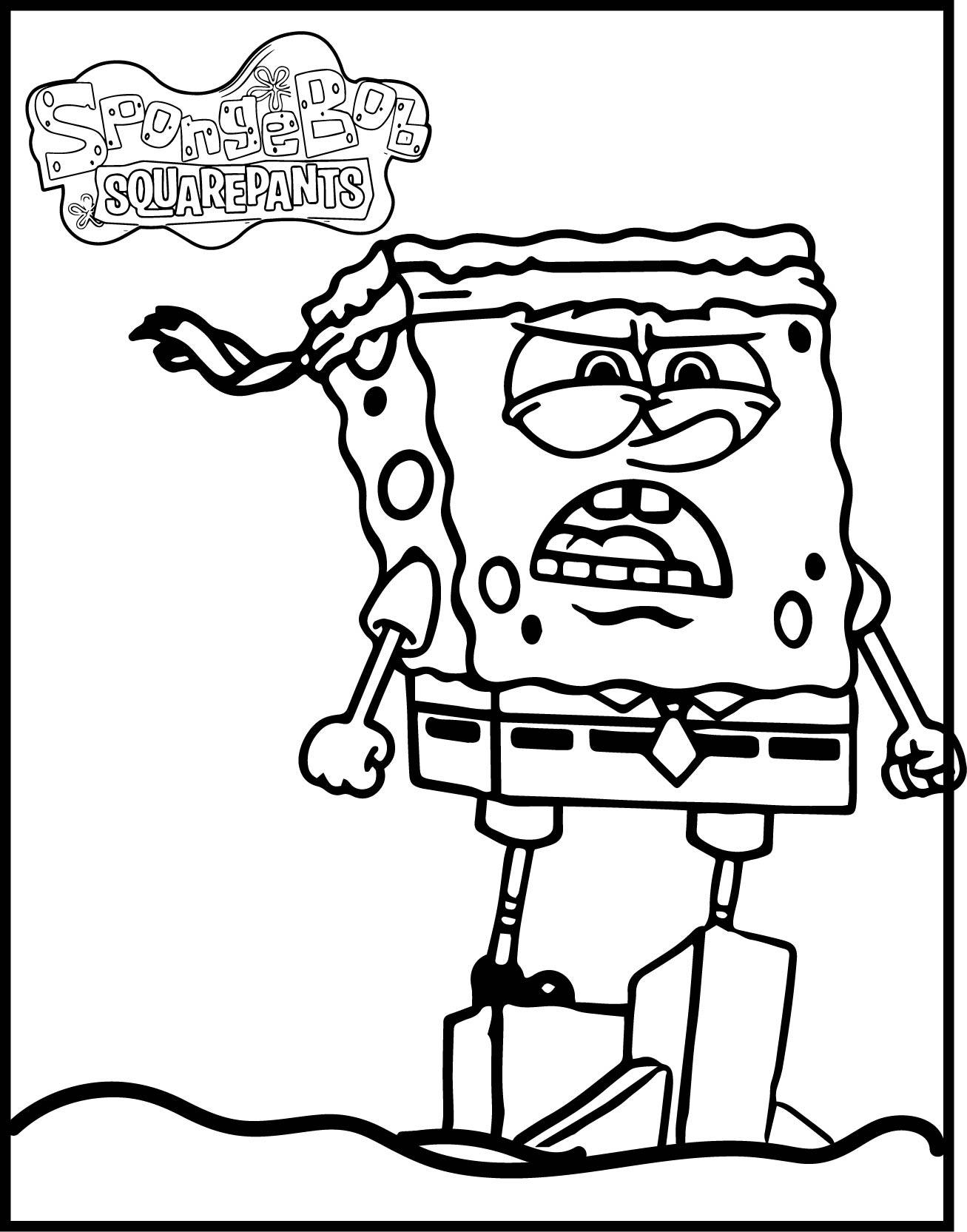 Sponge Bob Sponge Out Of Water Coloring Page