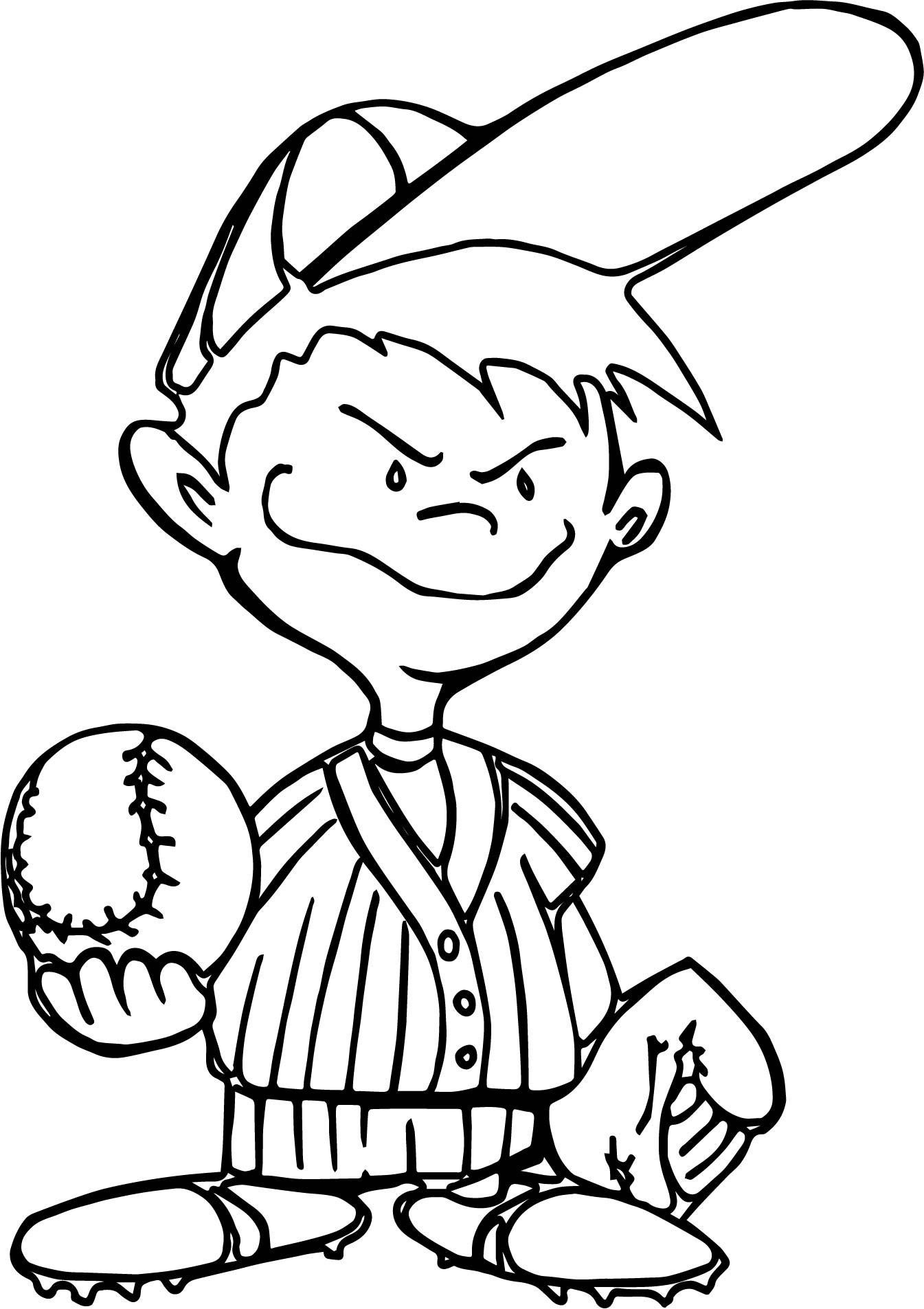 Kids Baseball Best Playing Baseball Coloring Page
