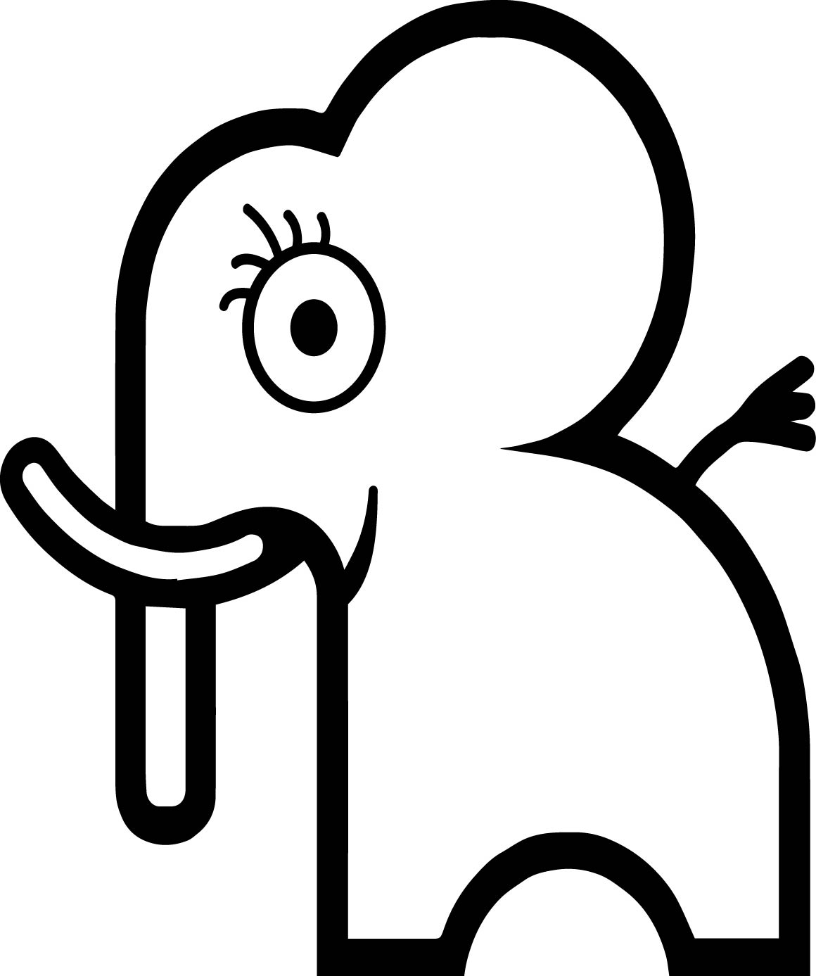 Basic Elephant Coloring Page