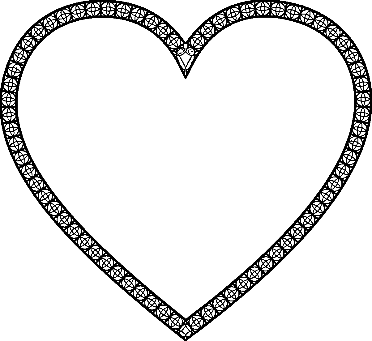 Stained Glass Heart Coloring Page