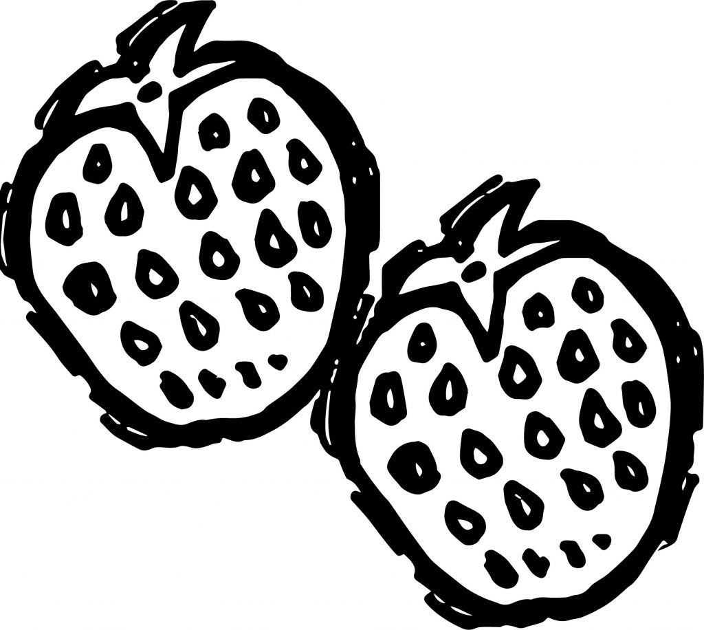 Two Strawberry Coloring Page