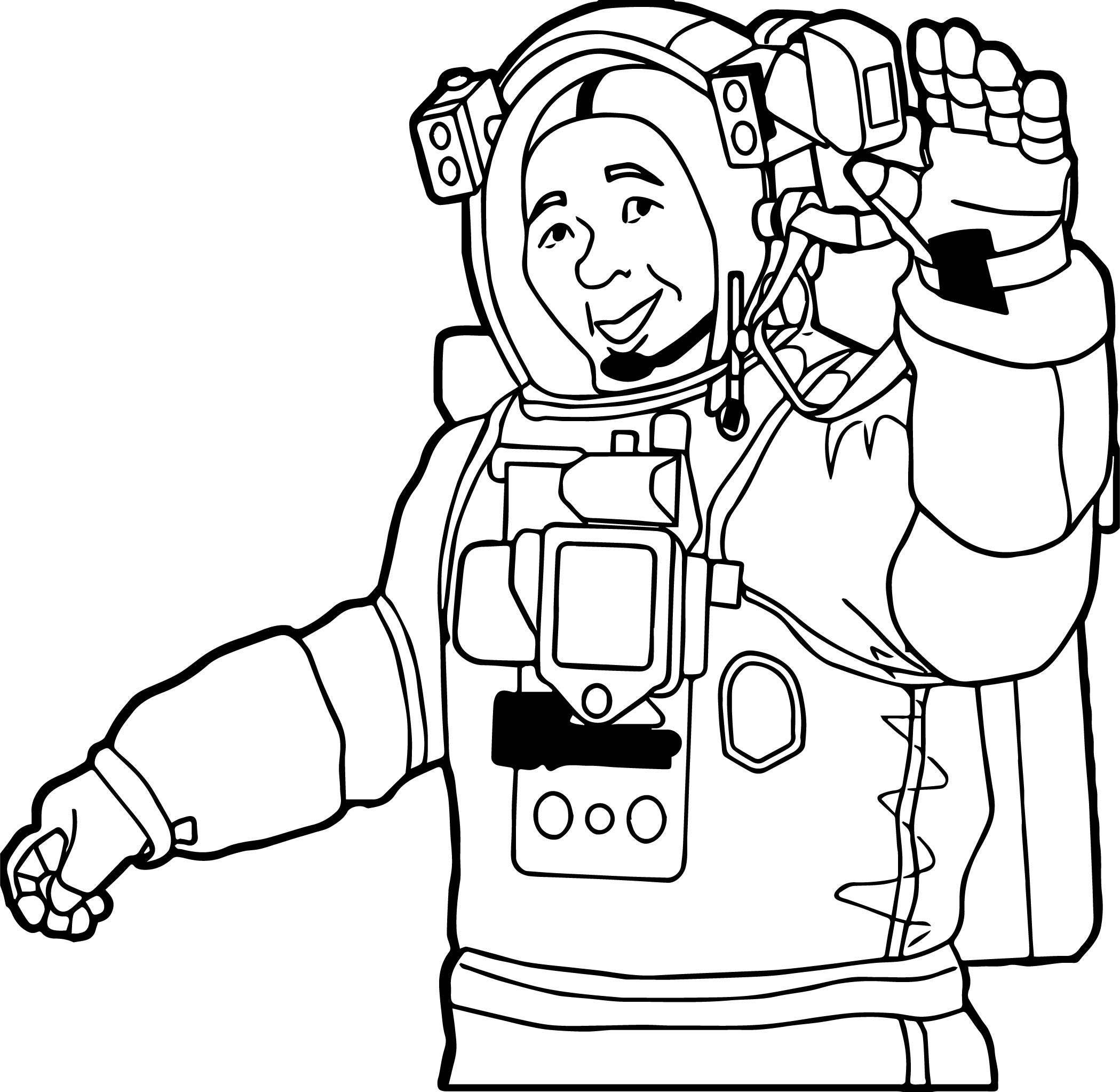 An Astronaut In Complete Spacesuit Coloring Page Pinterest
