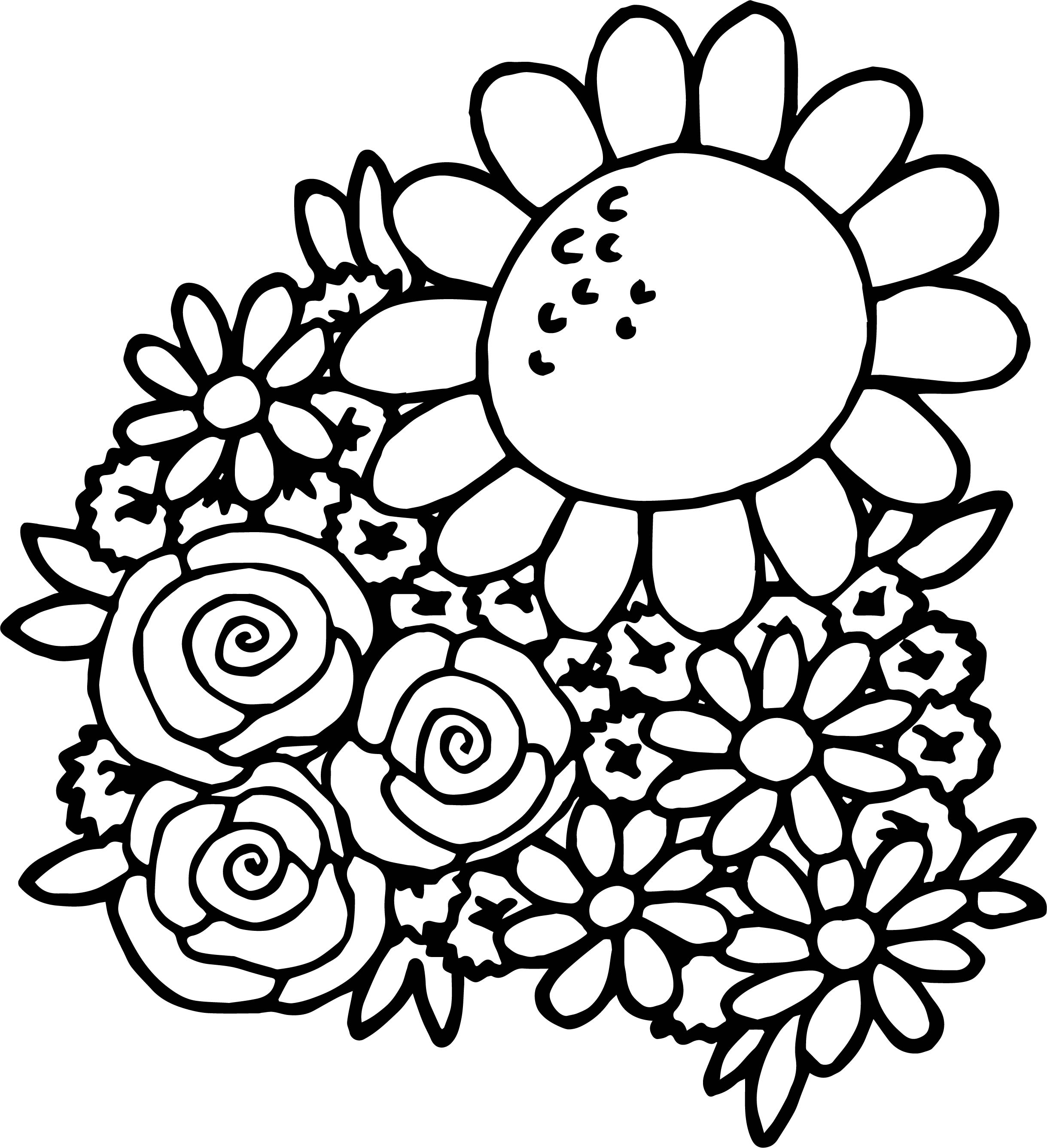 Spring Break Spring Flower Coloring Page
