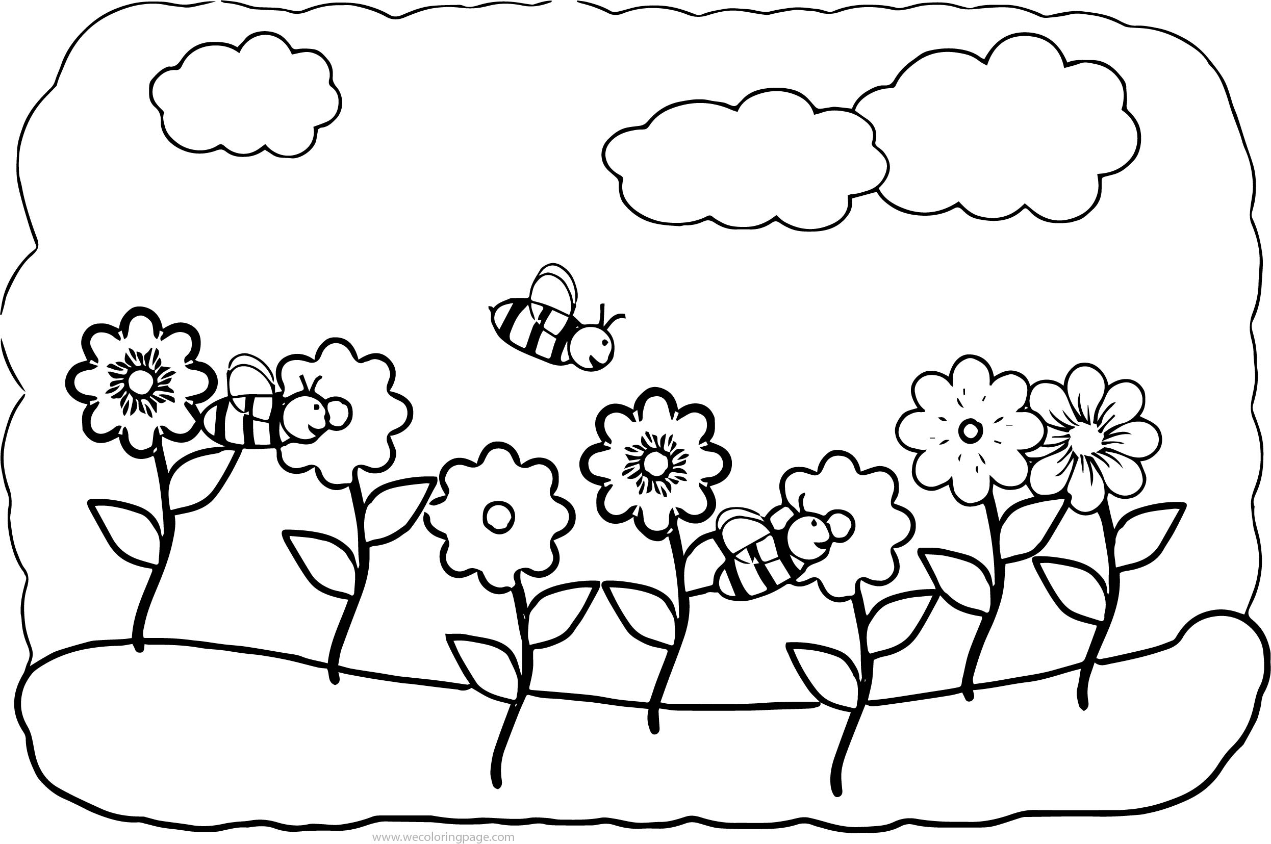 Spring Cute Spring Flower Coloring Page
