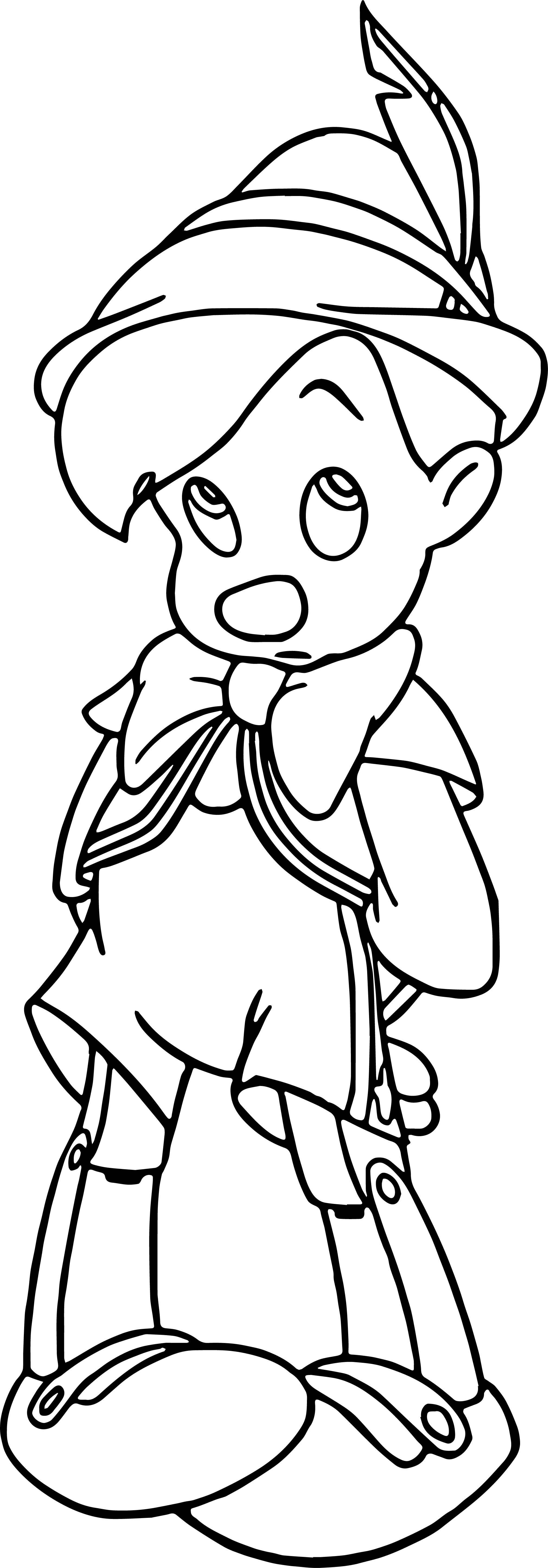 Pinocchio Shy Coloring Pages