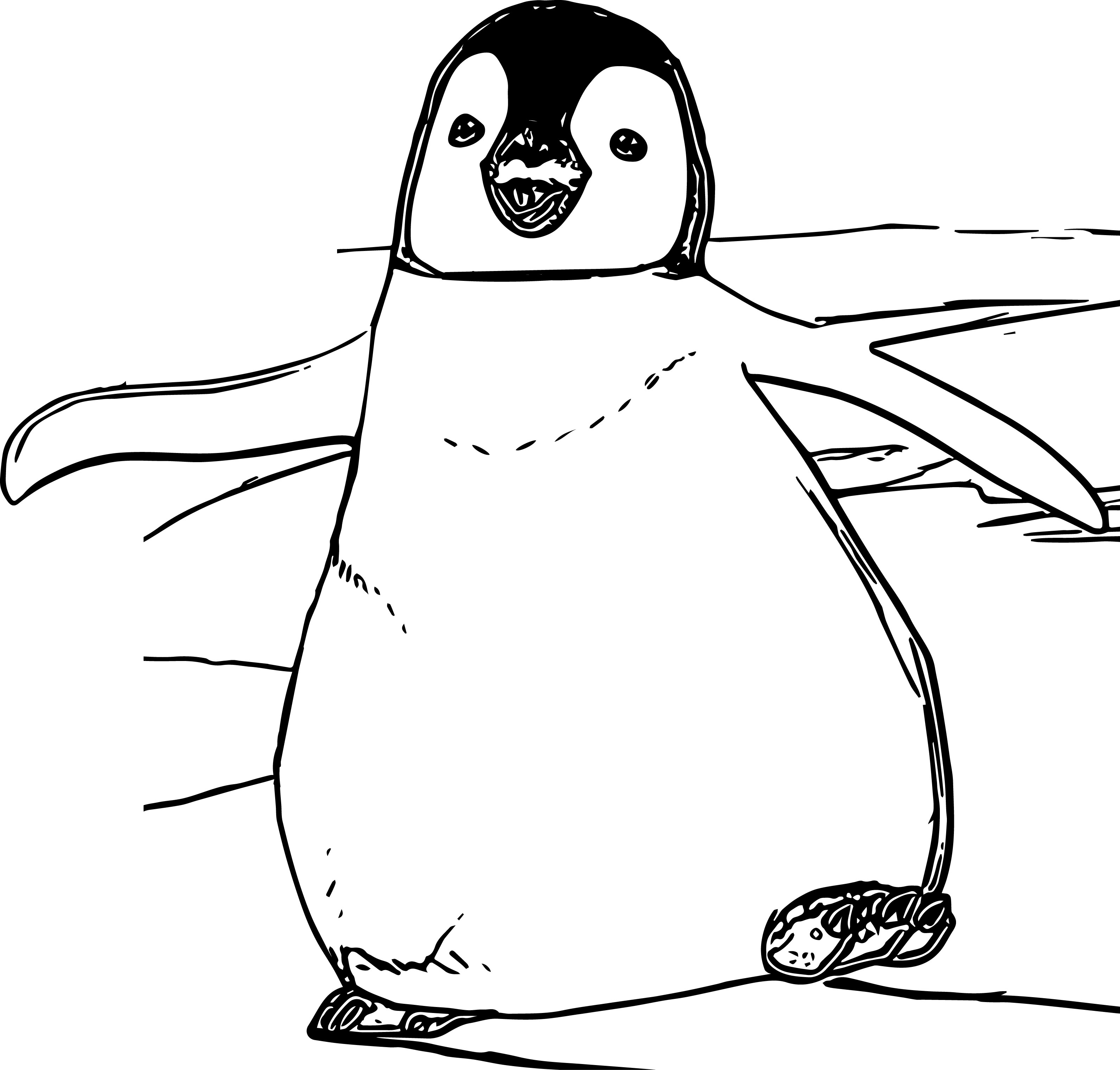 Dance Penguin Happy Feet Coloring Page