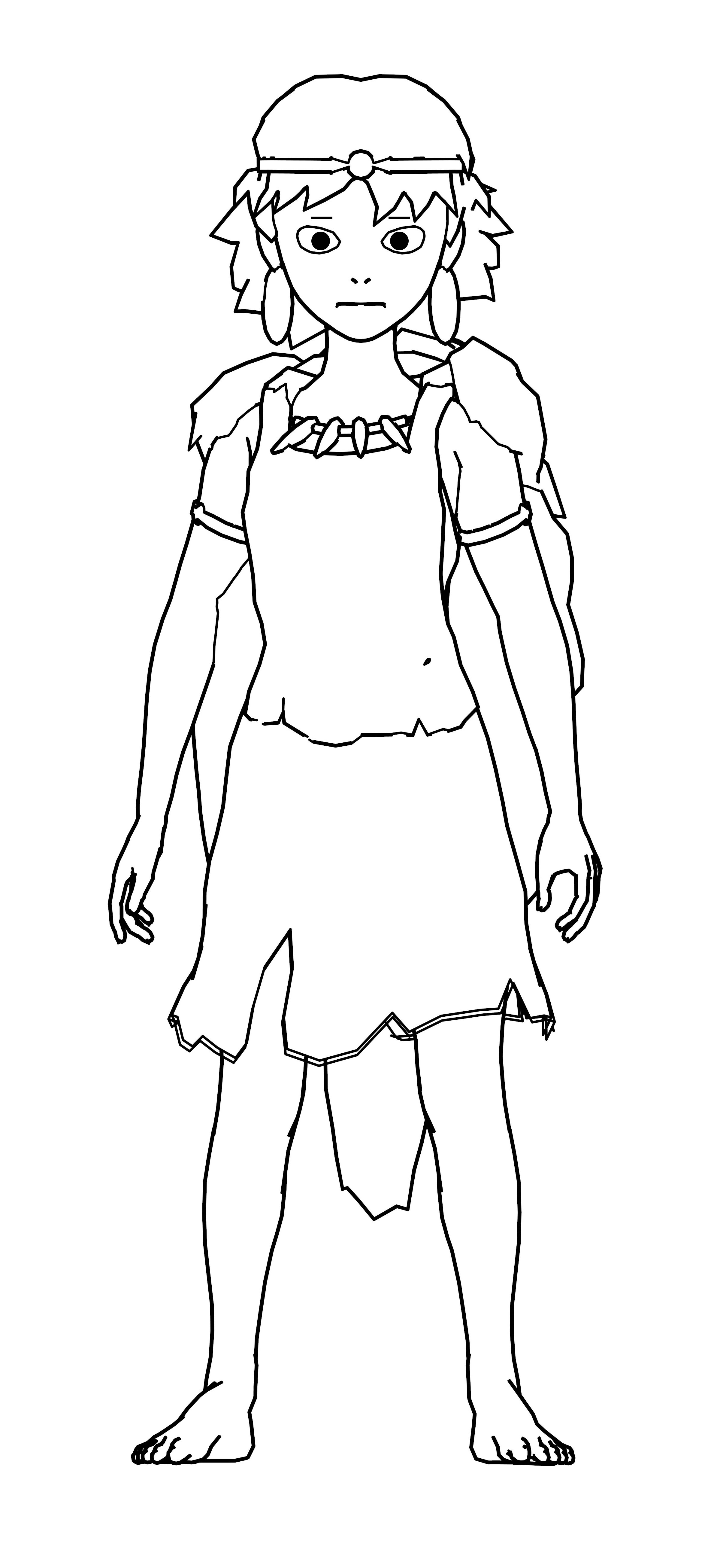 wolf boy coloring page