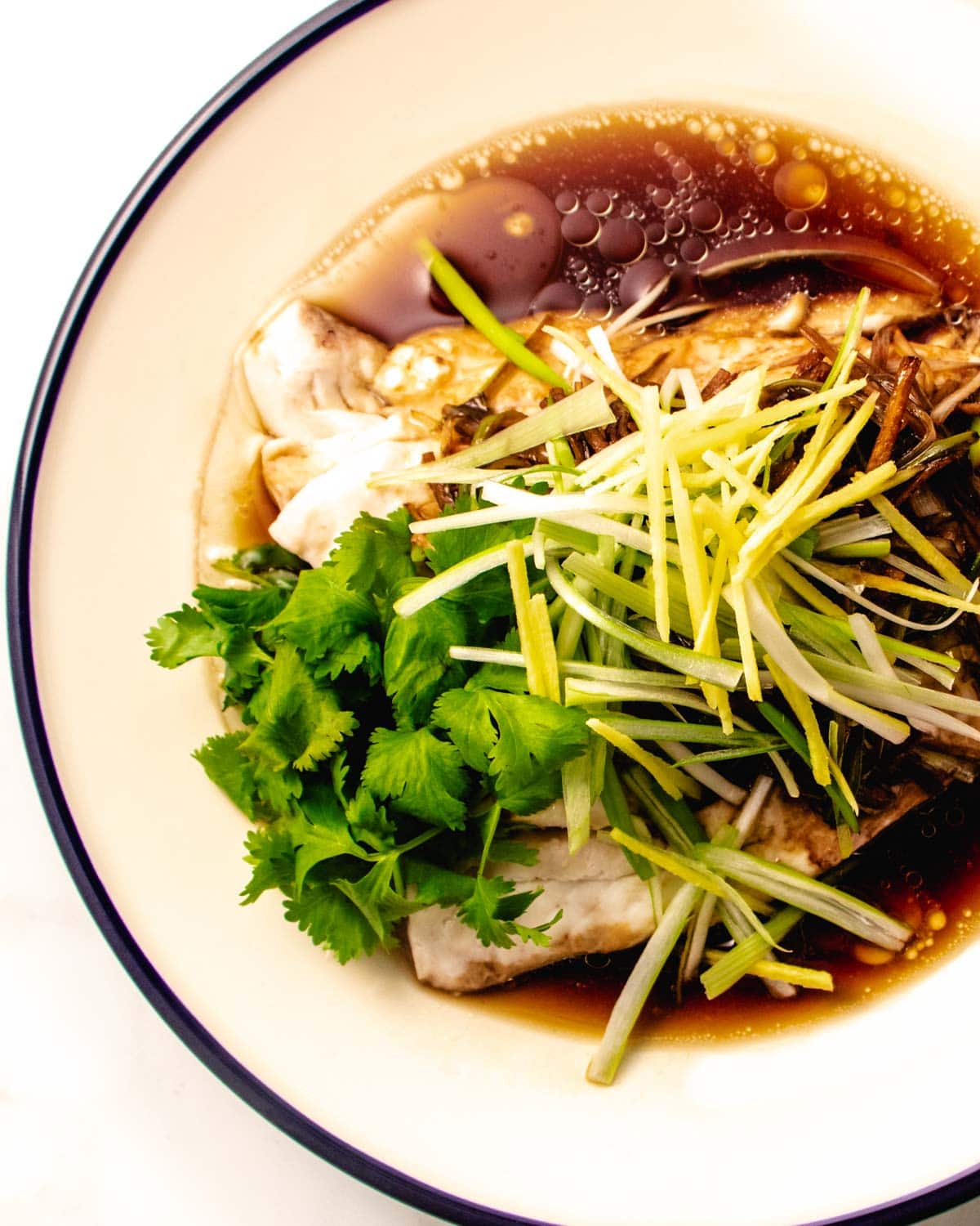 Steamed fish with ginger and scallions • We Count Carbs
