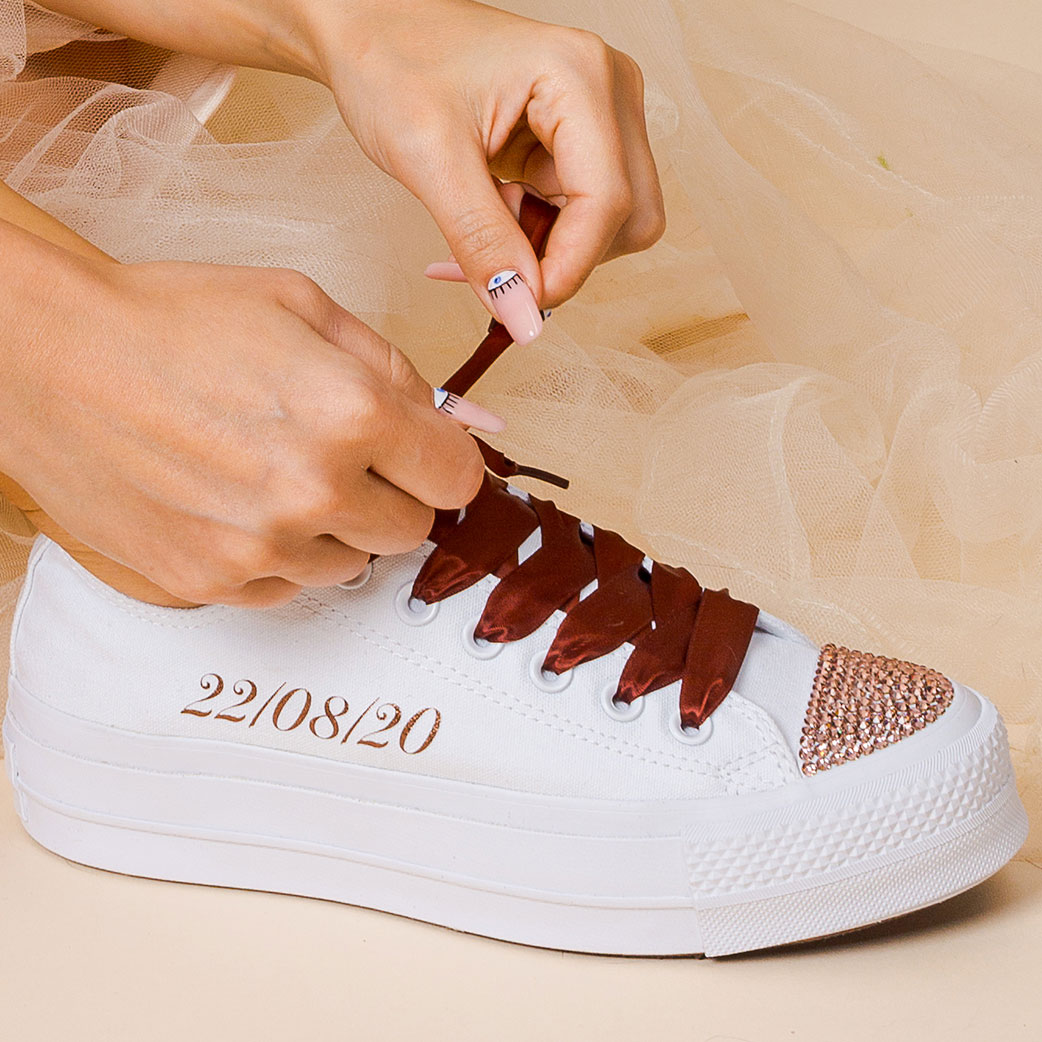 Platform Wedding Shoes l Wedding Converse & Custom Bridal Shoes