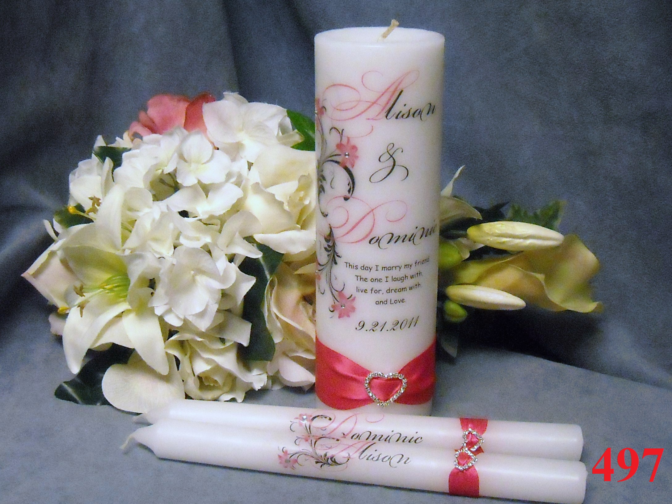 Floral Lily Design Candle Wedding Favours Canada Online