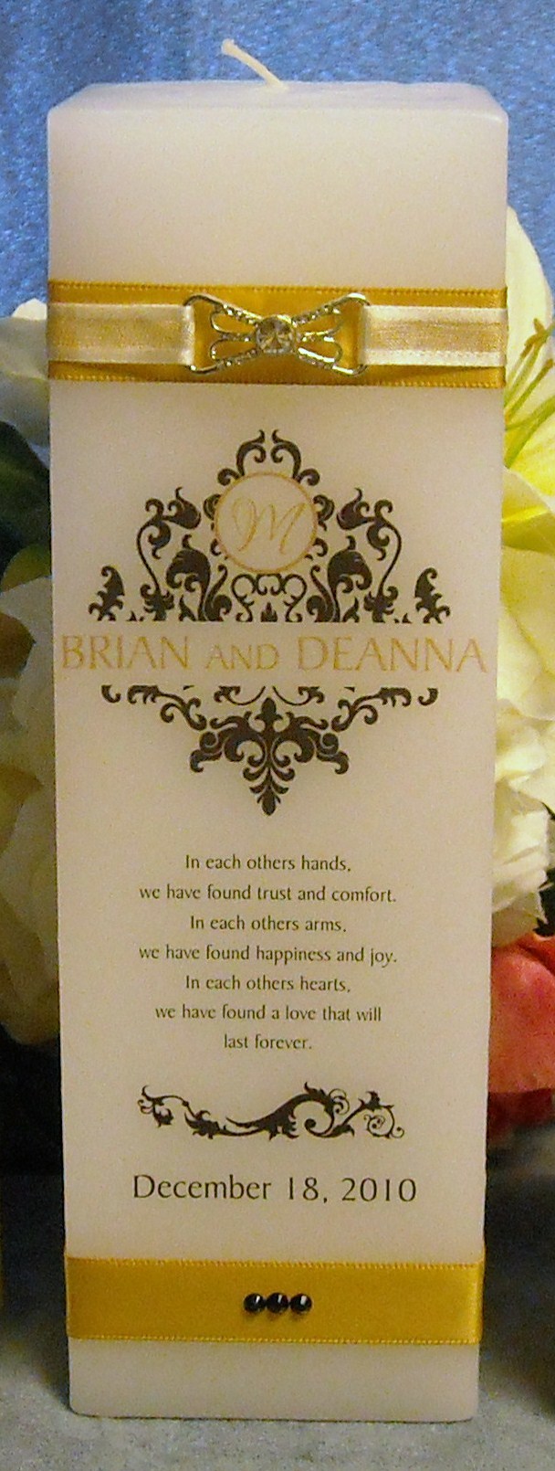 Personalized Square Unity Candle Wedding Favours Canada Online