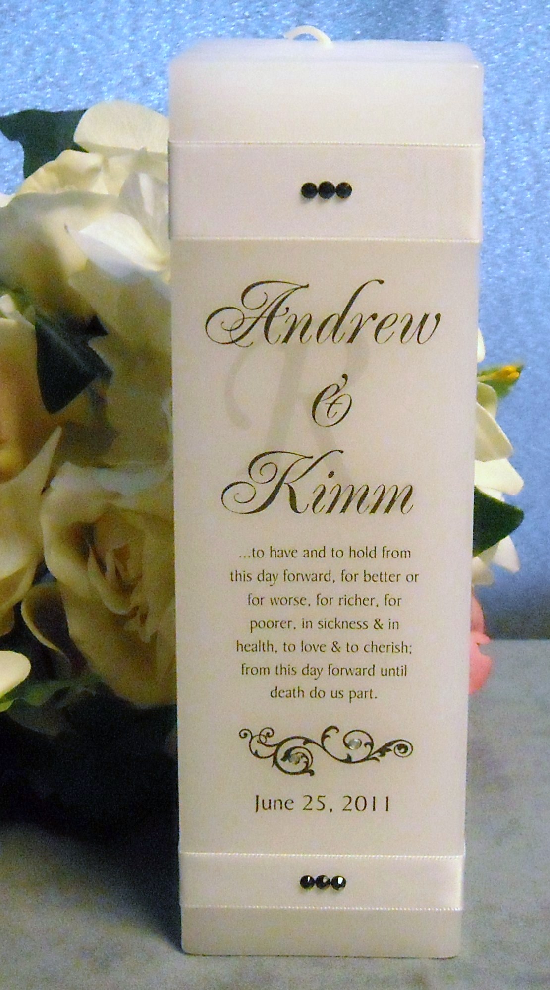 Personalized Square Unity Candle Wedding Favours Canada Online