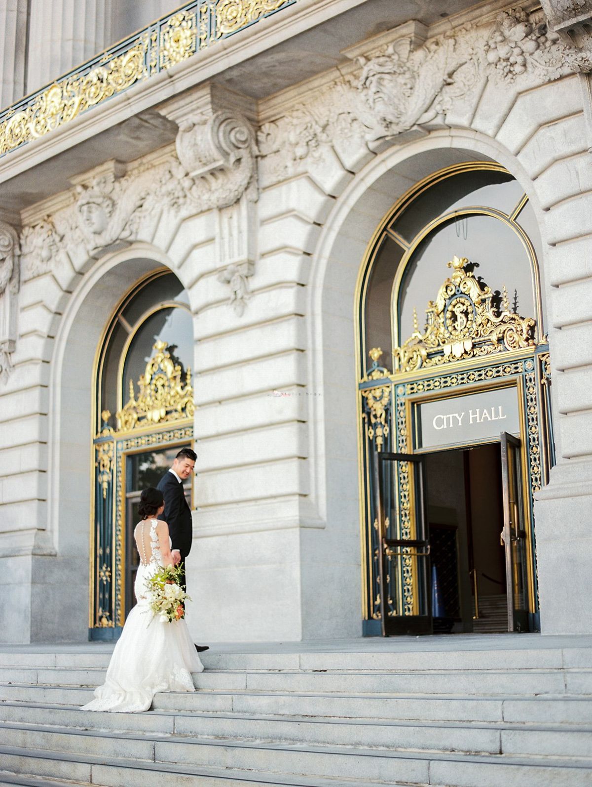 Stunning Elopement at San Francisco City Hall Wedding Sparrow fine